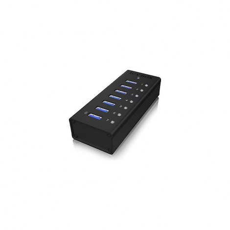 Raidsonic | 7-port hub with USB Type-A interface and 1x charging port | IB-AC618